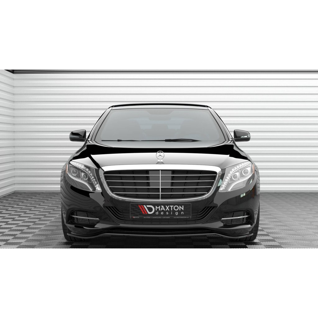 Maxton Design spoiler pod přední nárazník pro Mercedes třída S W222 Standard, černý lesklý plast ABS