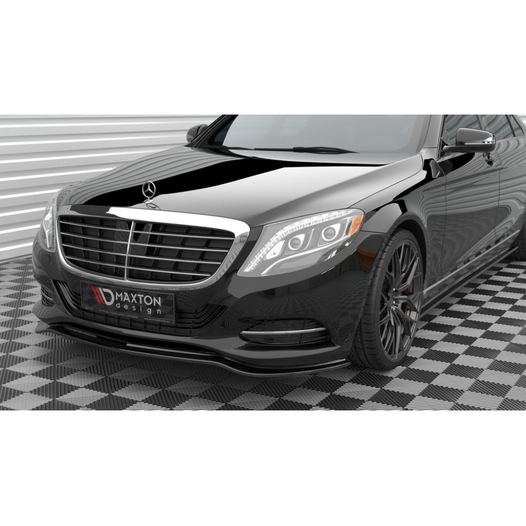 Maxton Design spoiler pod přední nárazník pro Mercedes třída S W222 Standard, černý lesklý plast ABS