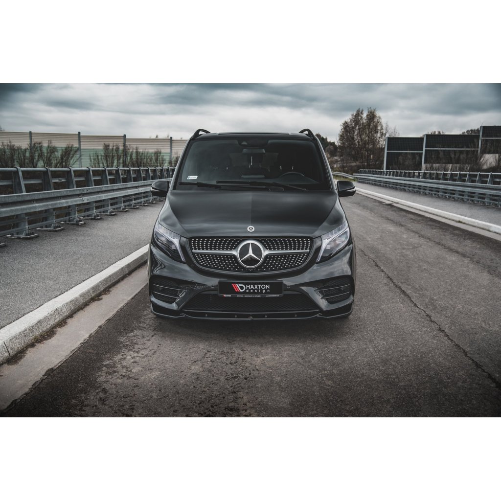 Maxton Design spoiler pod přední nárazník pro Mercedes třída V W447F, černý lesklý plast ABS, AMG-Line
