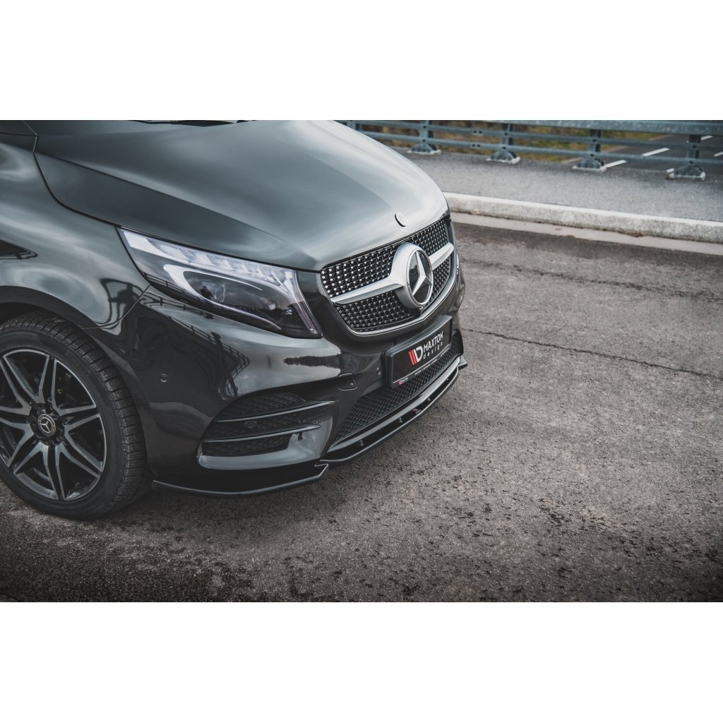 Maxton Design spoiler pod přední nárazník pro Mercedes třída V W447F, černý lesklý plast ABS, AMG-Line
