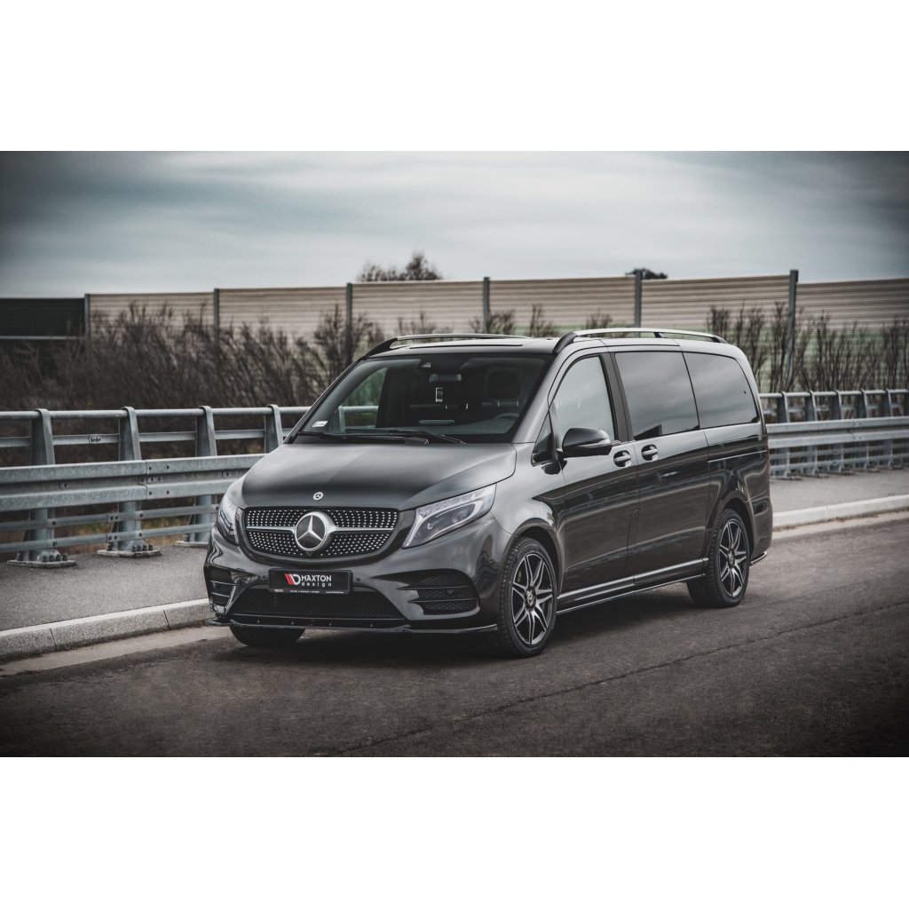Maxton Design spoiler pod přední nárazník pro Mercedes třída V W447F, černý lesklý plast ABS, AMG-Line