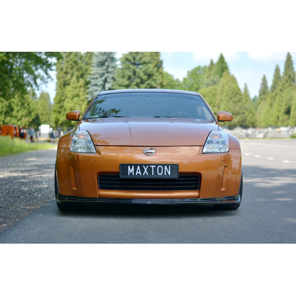 Maxton Design spoiler pod přední nárazník pro Nissan 350Z, černý lesklý plast ABS