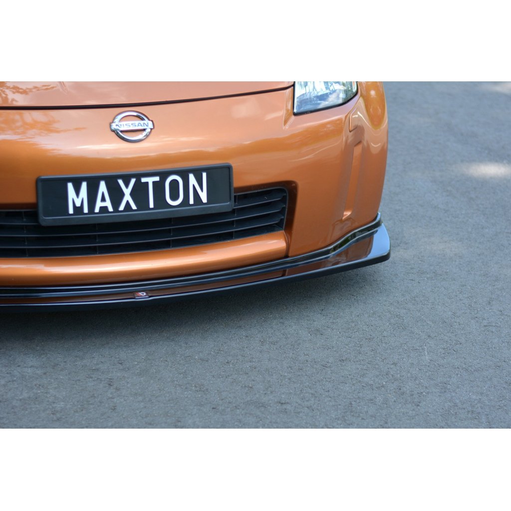 Maxton Design spoiler pod přední nárazník pro Nissan 350Z, černý lesklý plast ABS