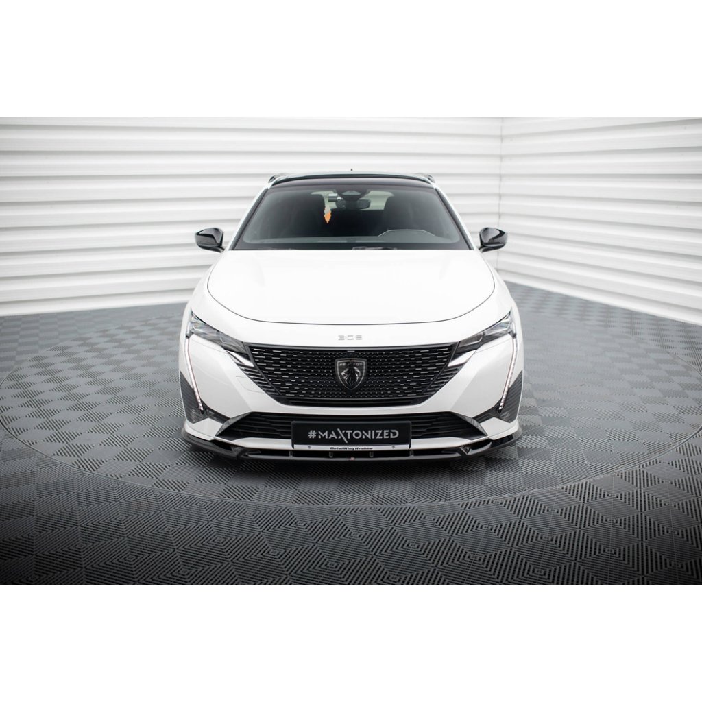 Maxton Design spoiler pod přední nárazník pro Peugeot 308 GT Mk3, černý lesklý plast ABS, SW/Hatchback