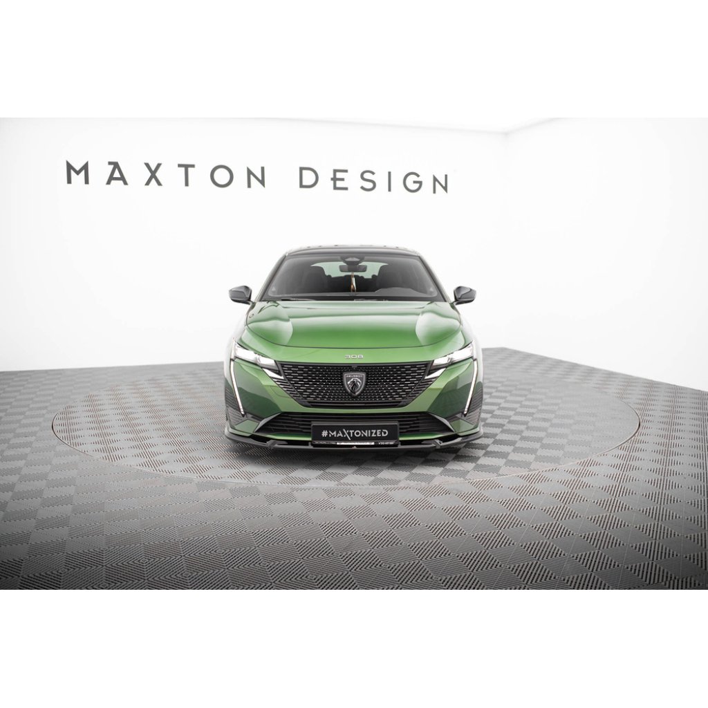Maxton Design spoiler pod přední nárazník pro Peugeot 308 GT Mk3, černý lesklý plast ABS, SW/Hatchback
