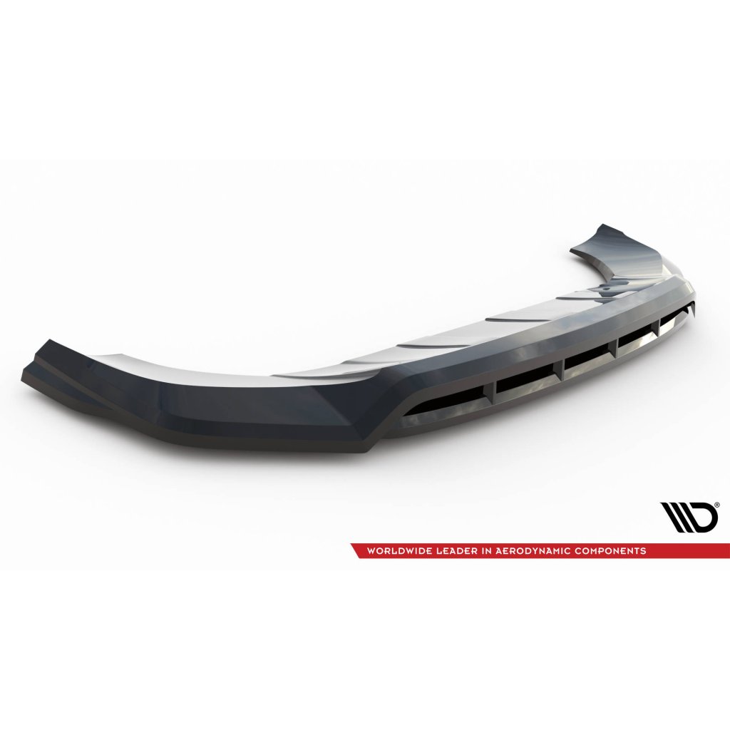 Maxton Design spoiler pod přední nárazník pro Porsche Cayenne Mk3 Sport Design, černý lesklý plast ABS