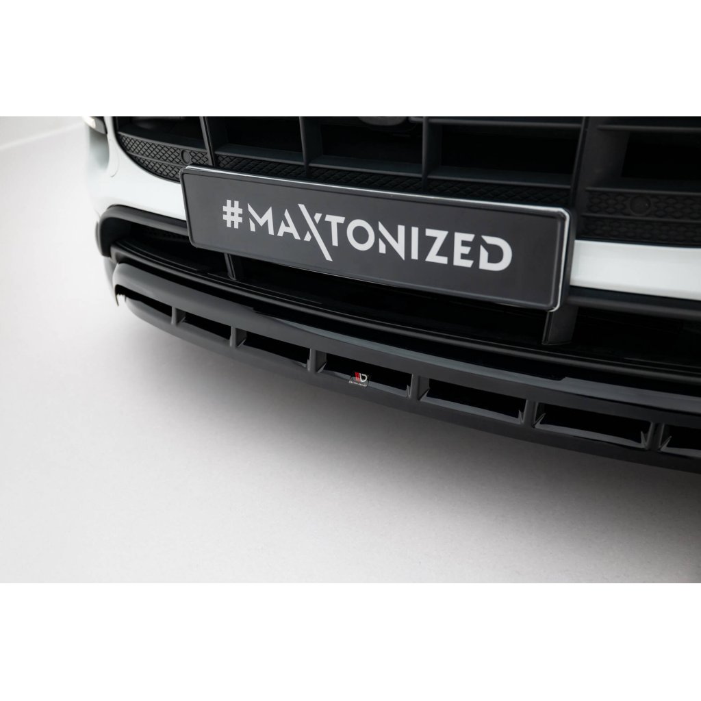 Maxton Design spoiler pod přední nárazník pro Porsche Macan Mk1, černý lesklý plast ABS, Turbo