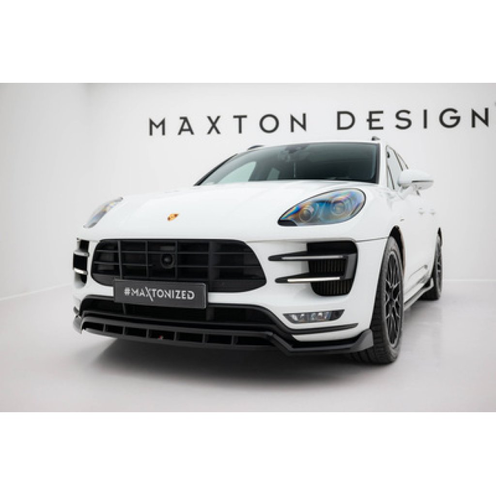 Maxton Design spoiler pod přední nárazník pro Porsche Macan Mk1, černý lesklý plast ABS, Turbo