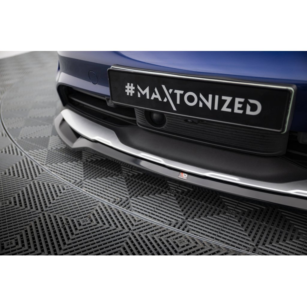 Maxton Design spoiler pod přední nárazník pro Porsche Taycan 4S, černý lesklý plast ABS, Cross Turismo