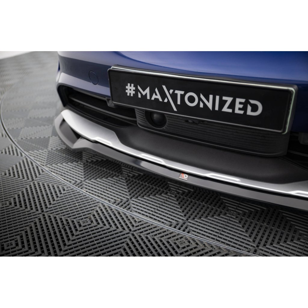Maxton Design spoiler pod přední nárazník pro Porsche Taycan 4S, černý lesklý plast ABS, Cross Turismo