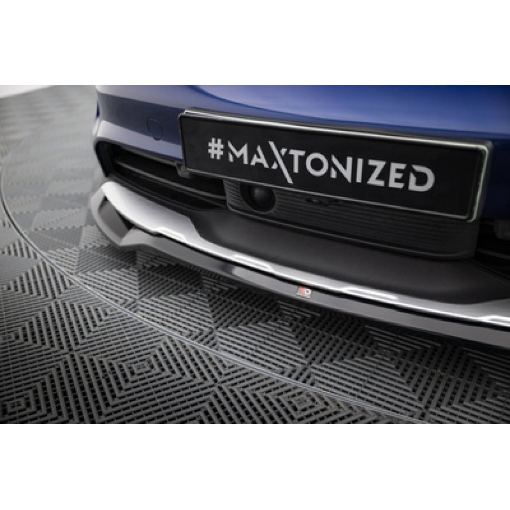 Maxton Design spoiler pod přední nárazník pro Porsche Taycan 4S, černý lesklý plast ABS, Cross Turismo