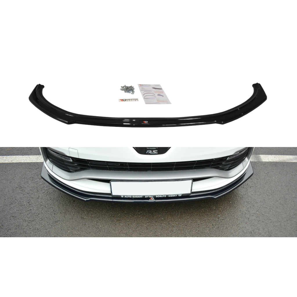 Maxton Design spoiler pod přední nárazník pro Renault Clio RS Mk4, černý lesklý plast ABS