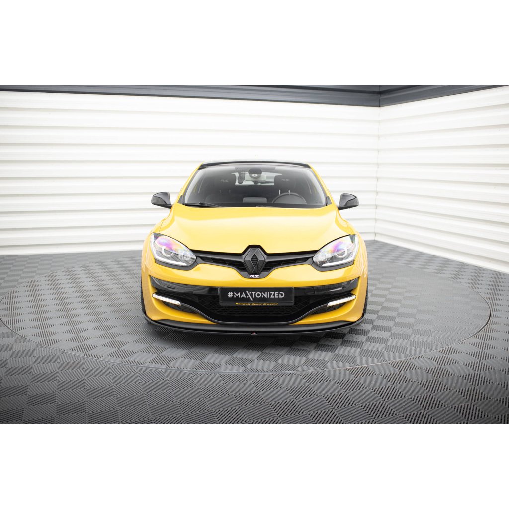 Maxton Design spoiler pod přední nárazník pro Renault Megane RS Mk3, černý lesklý plast ABS, ver. 1