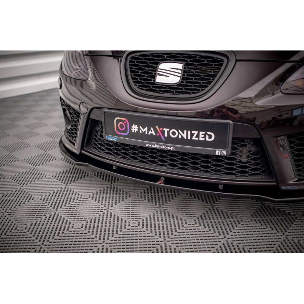 Maxton Design spoiler pod přední nárazník pro Seat Leon Cupra Mk2, černý lesklý plast ABS