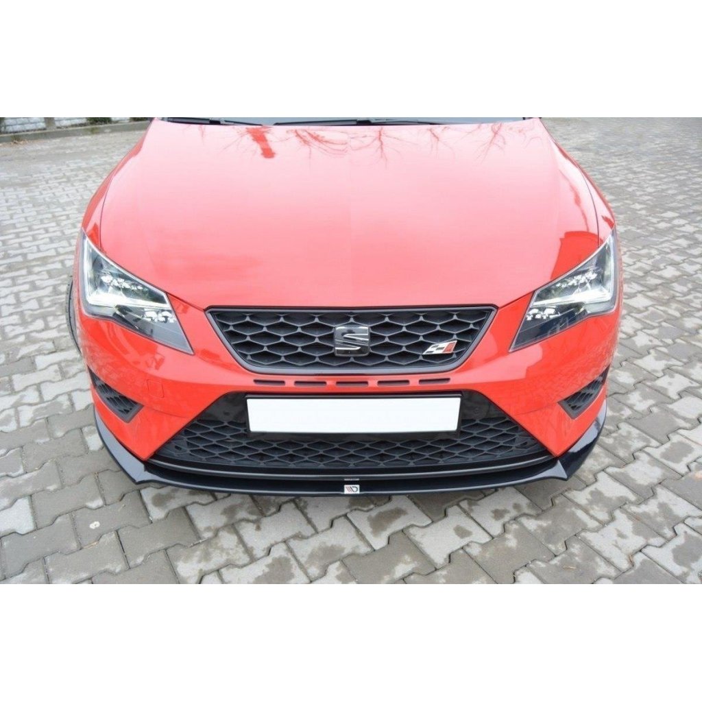 Maxton Design spoiler pod přední nárazník pro Seat Leon Cupra Mk3, černý lesklý plast ABS