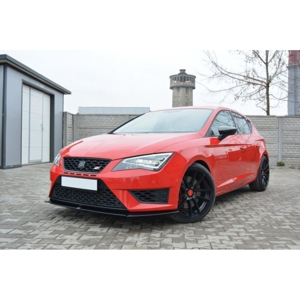 Maxton Design spoiler pod přední nárazník pro Seat Leon Cupra Mk3, černý lesklý plast ABS