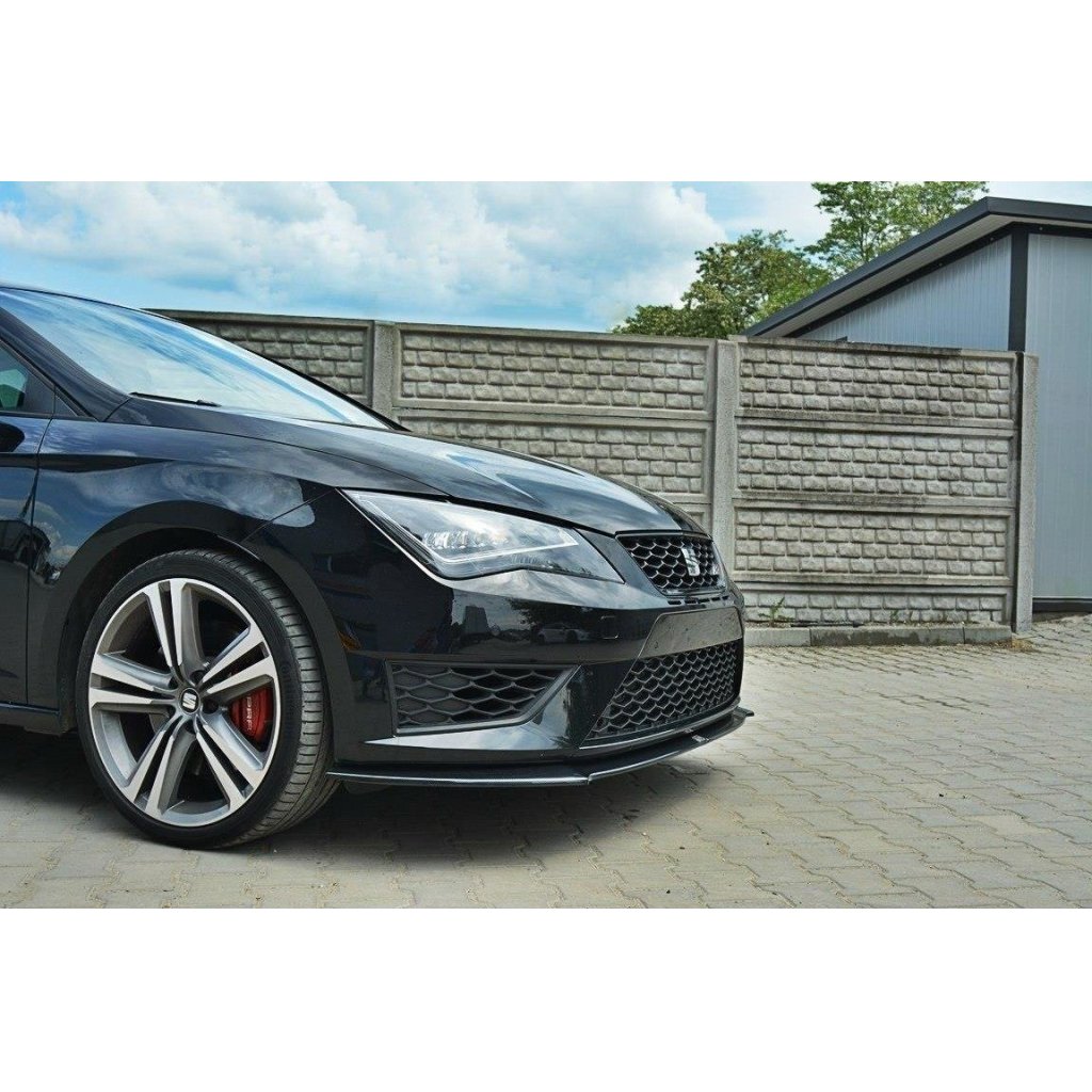 Maxton Design spoiler pod přední nárazník pro Seat Leon Cupra Mk3, černý lesklý plast ABS