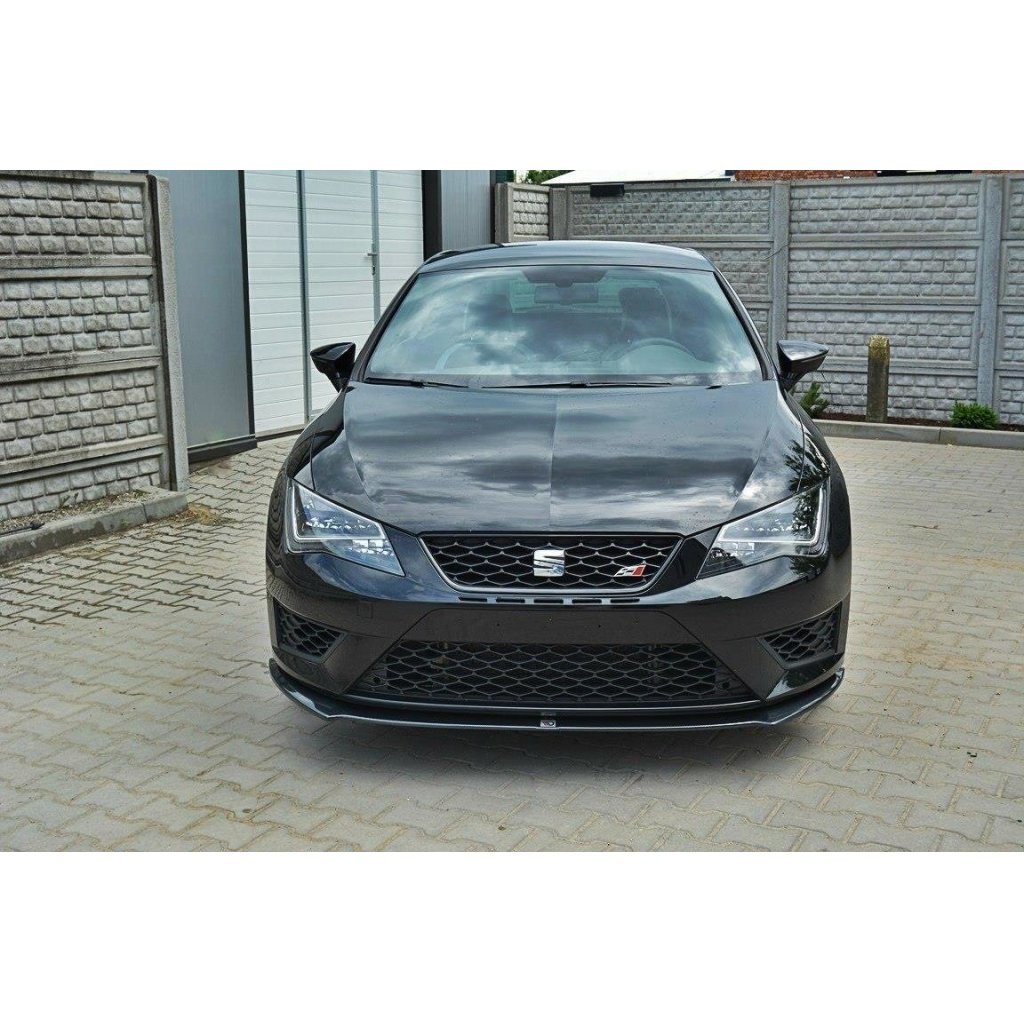 Maxton Design spoiler pod přední nárazník pro Seat Leon Cupra Mk3, černý lesklý plast ABS