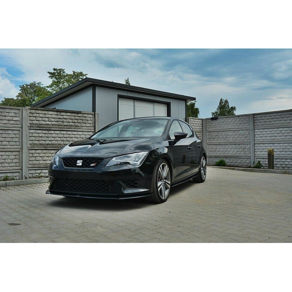Maxton Design spoiler pod přední nárazník pro Seat Leon Cupra Mk3, černý lesklý plast ABS