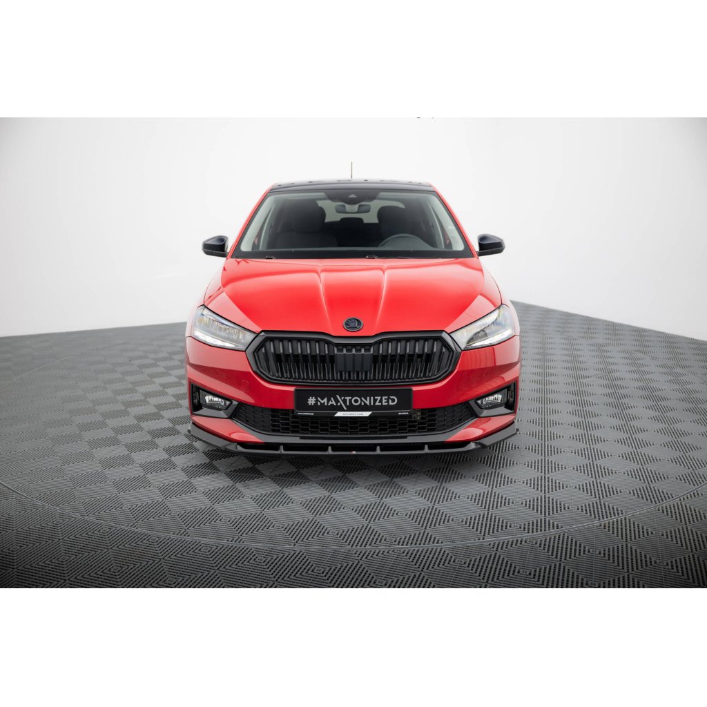 Maxton Design spoiler pod přední nárazník pro Škoda Fabia Mk4, černý lesklý plast ABS