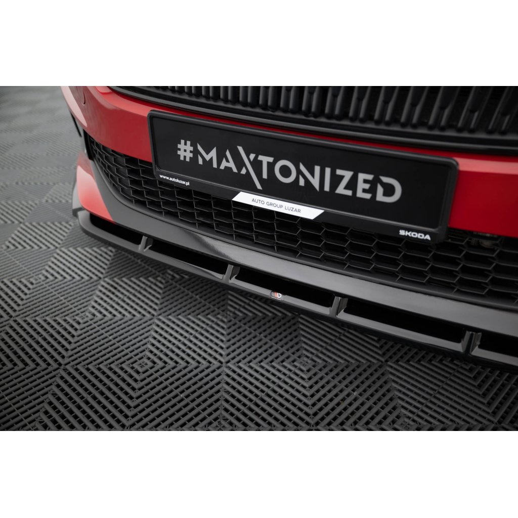 Maxton Design spoiler pod přední nárazník pro Škoda Fabia Mk4, černý lesklý plast ABS