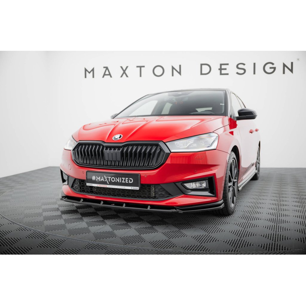 Maxton Design spoiler pod přední nárazník pro Škoda Fabia Mk4, černý lesklý plast ABS, Monte Carlo