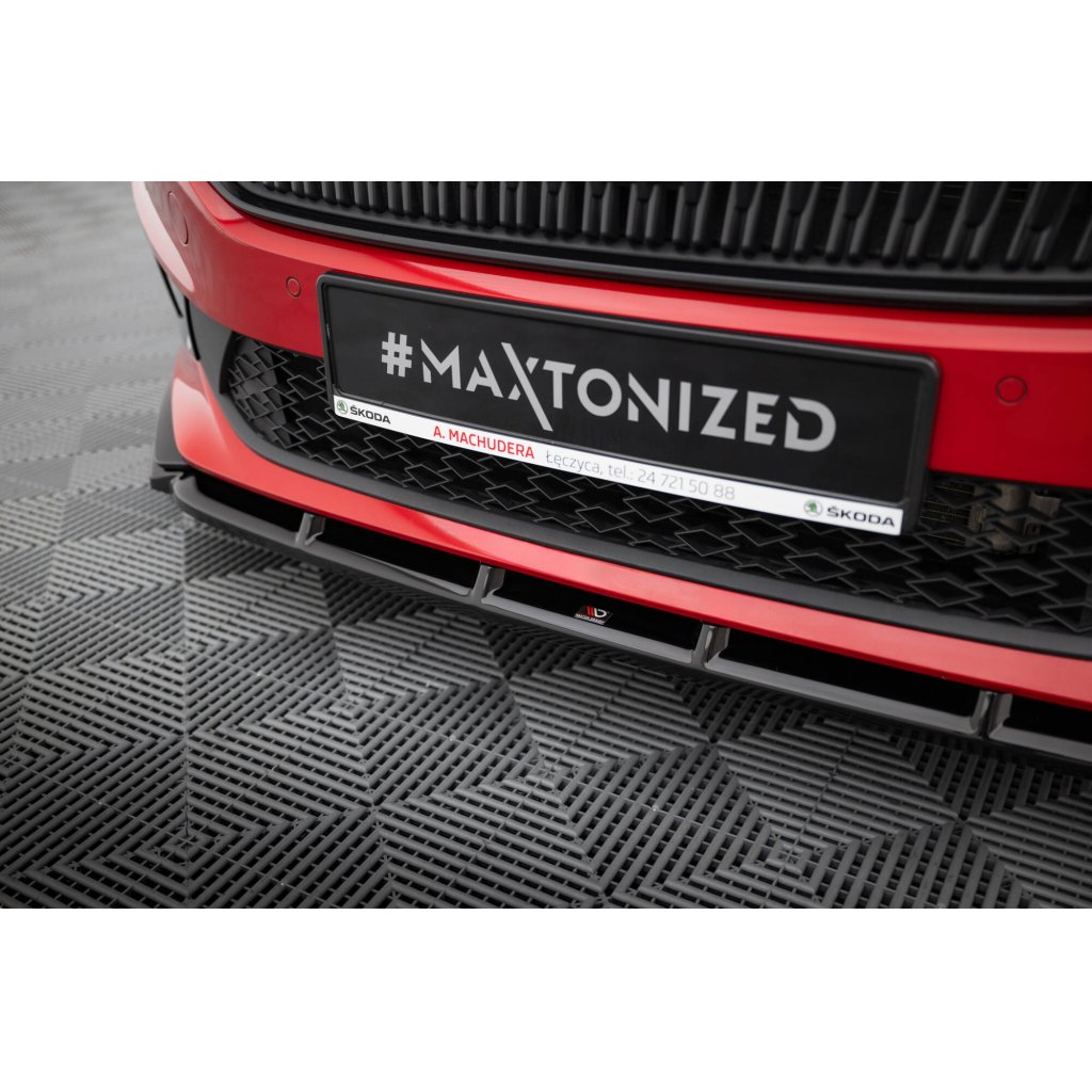 Maxton Design spoiler pod přední nárazník pro Škoda Fabia Mk4, černý lesklý plast ABS, Monte Carlo