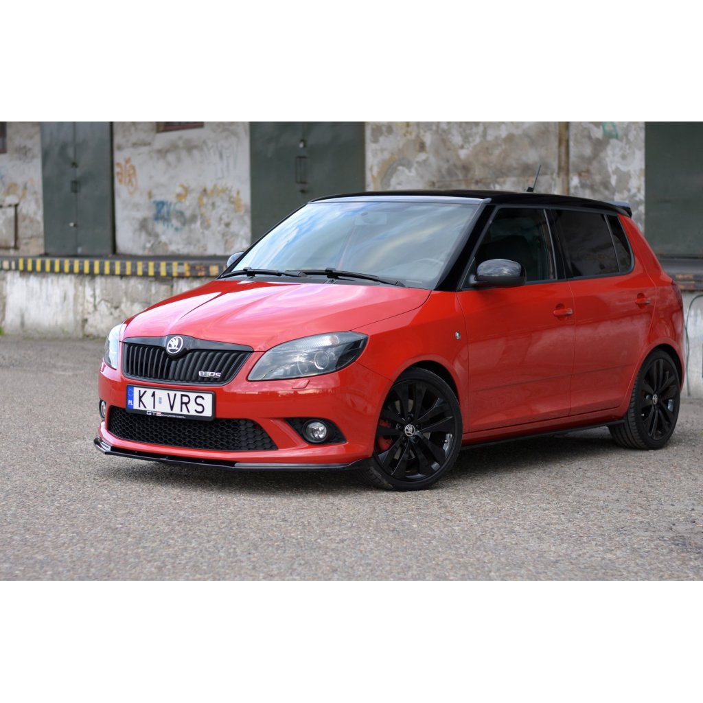 Maxton Design spoiler pod přední nárazník pro Škoda Fabia RS Mk2, černý lesklý plast ABS