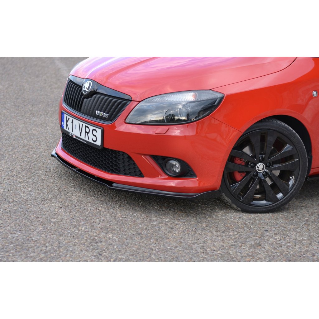 Maxton Design spoiler pod přední nárazník pro Škoda Fabia RS Mk2, černý lesklý plast ABS