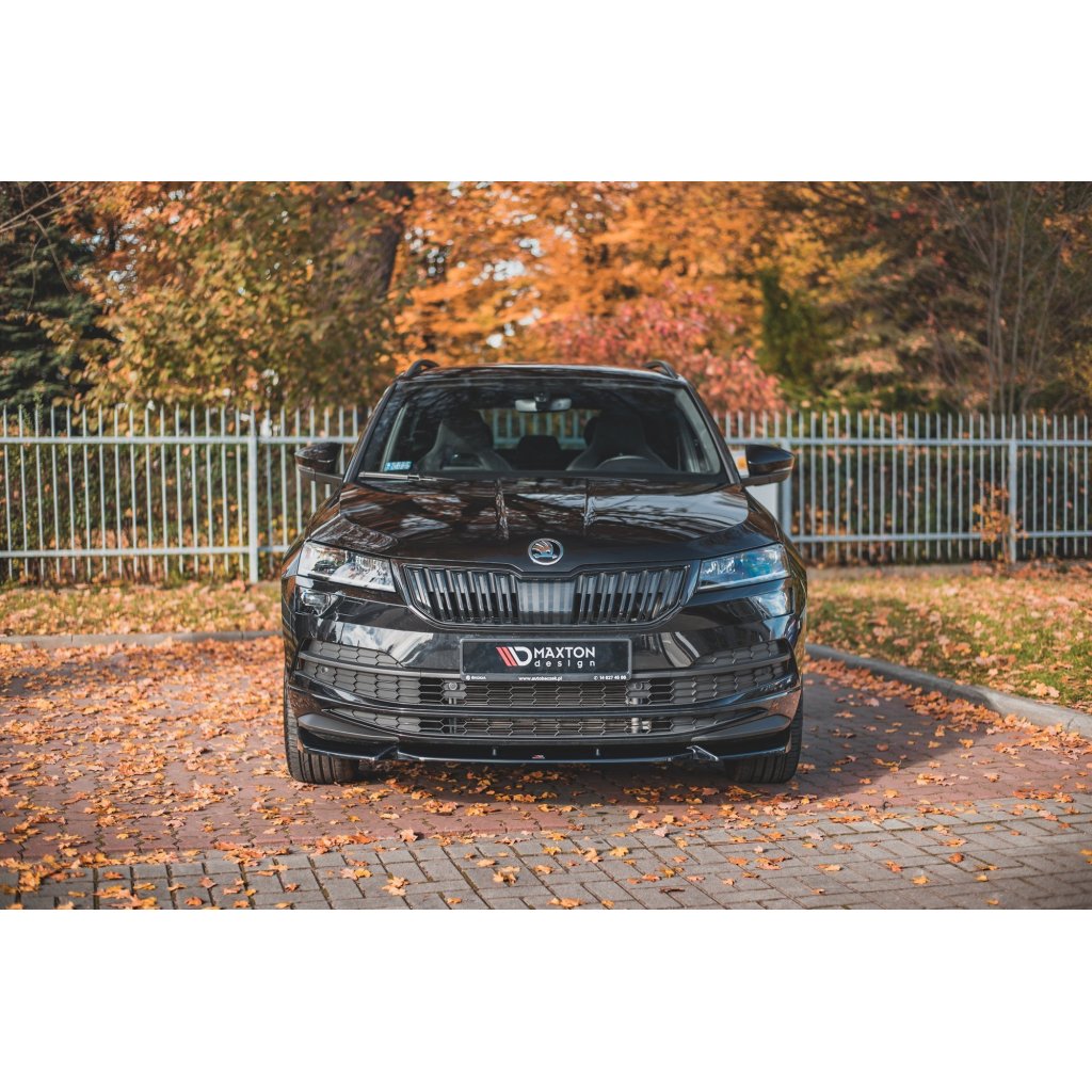 Maxton Design spoiler pod přední nárazník pro Škoda Karoq Sportline 2017-, černý lesklý plast ABS
