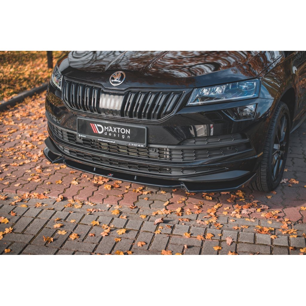 Maxton Design spoiler pod přední nárazník pro Škoda Karoq Sportline 2017-, černý lesklý plast ABS