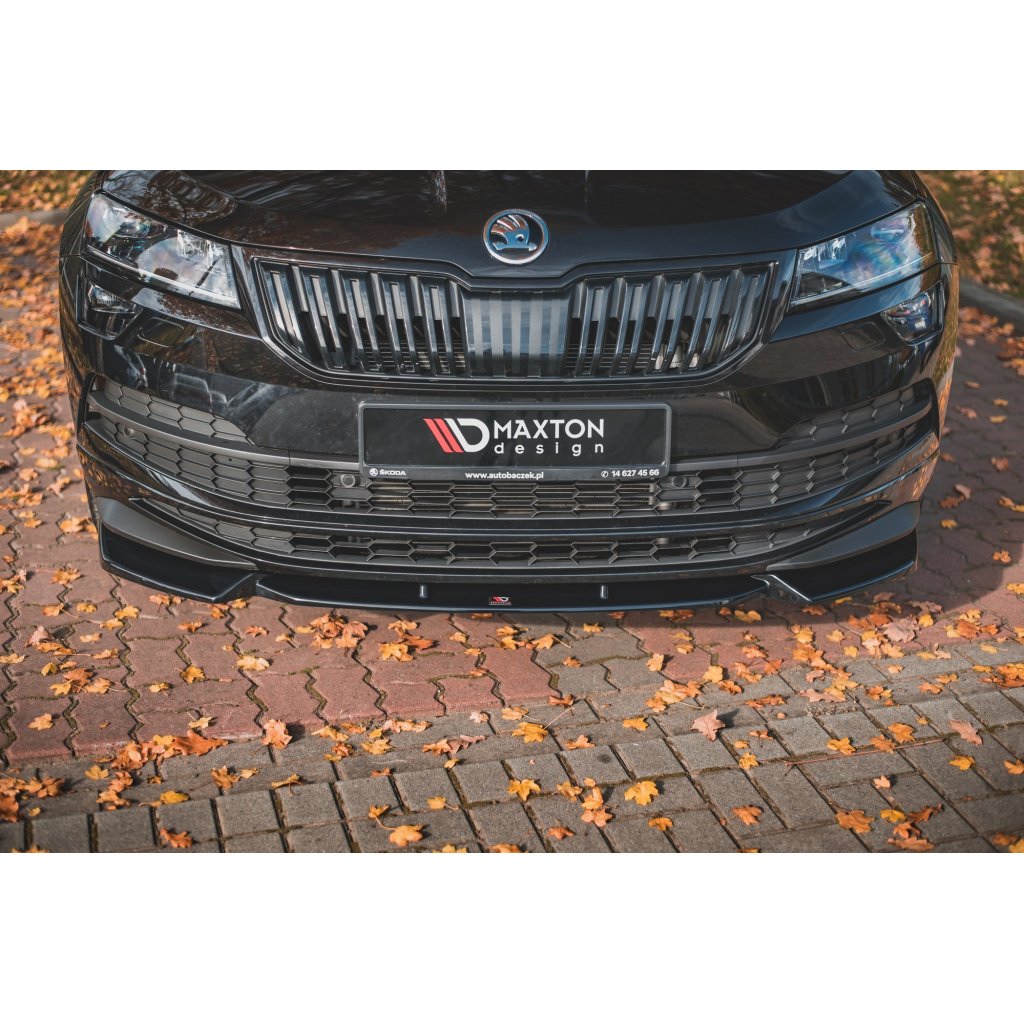 Maxton Design spoiler pod přední nárazník pro Škoda Karoq Sportline 2017-, černý lesklý plast ABS