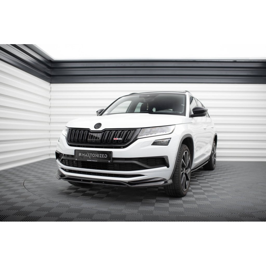 Maxton Design spoiler pod přední nárazník pro Škoda Kodiaq Sportline 2016-, černý lesklý plast ABS