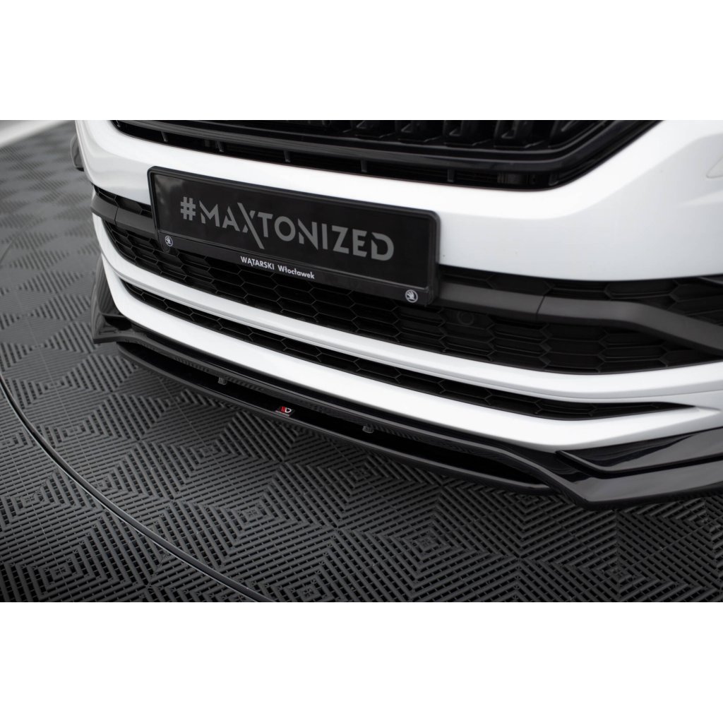 Maxton Design spoiler pod přední nárazník pro Škoda Kodiaq Sportline 2016-, černý lesklý plast ABS