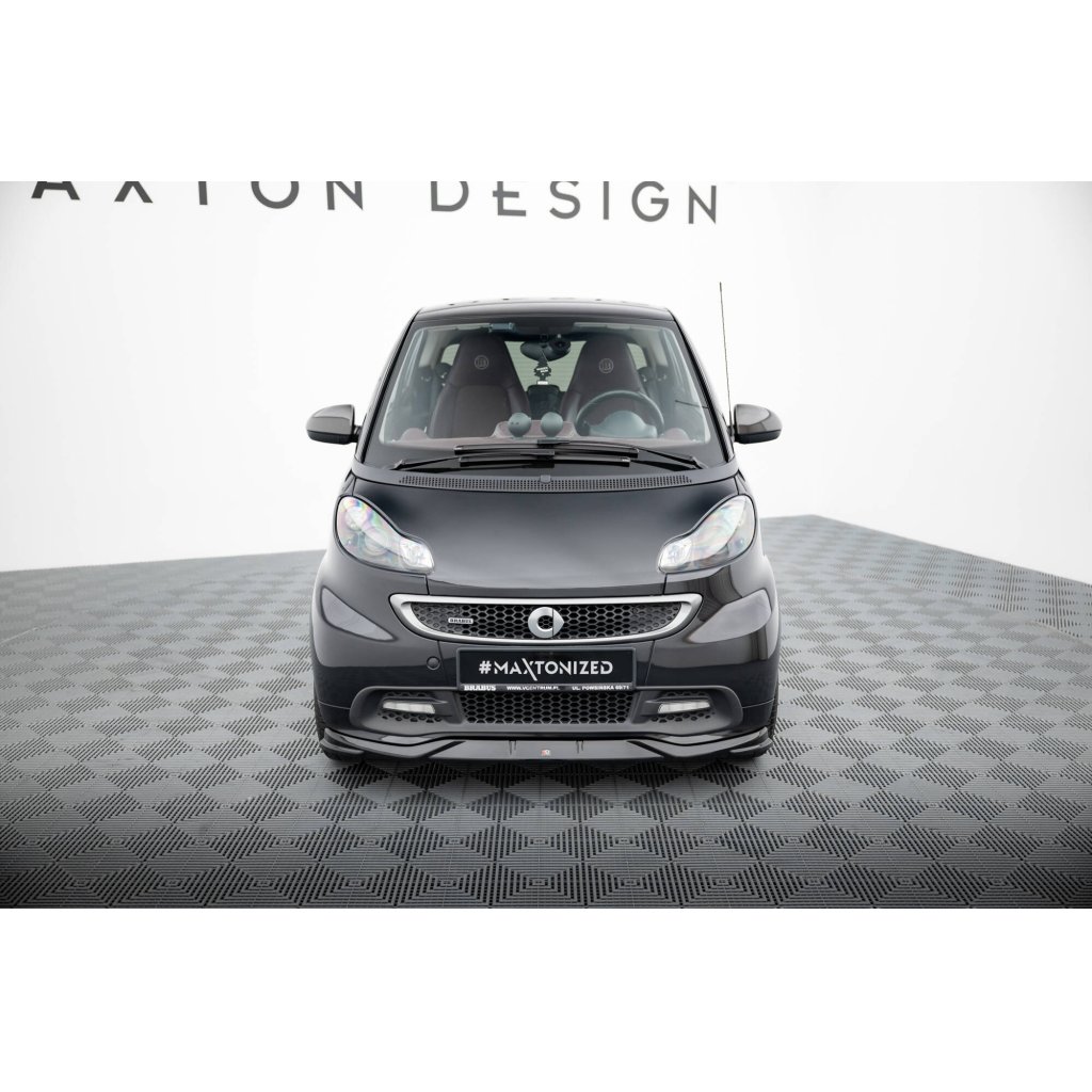 Maxton Design spoiler pod přední nárazník pro Smart Fortwo C451 Facelift, černý lesklý plast ABS, Brabus