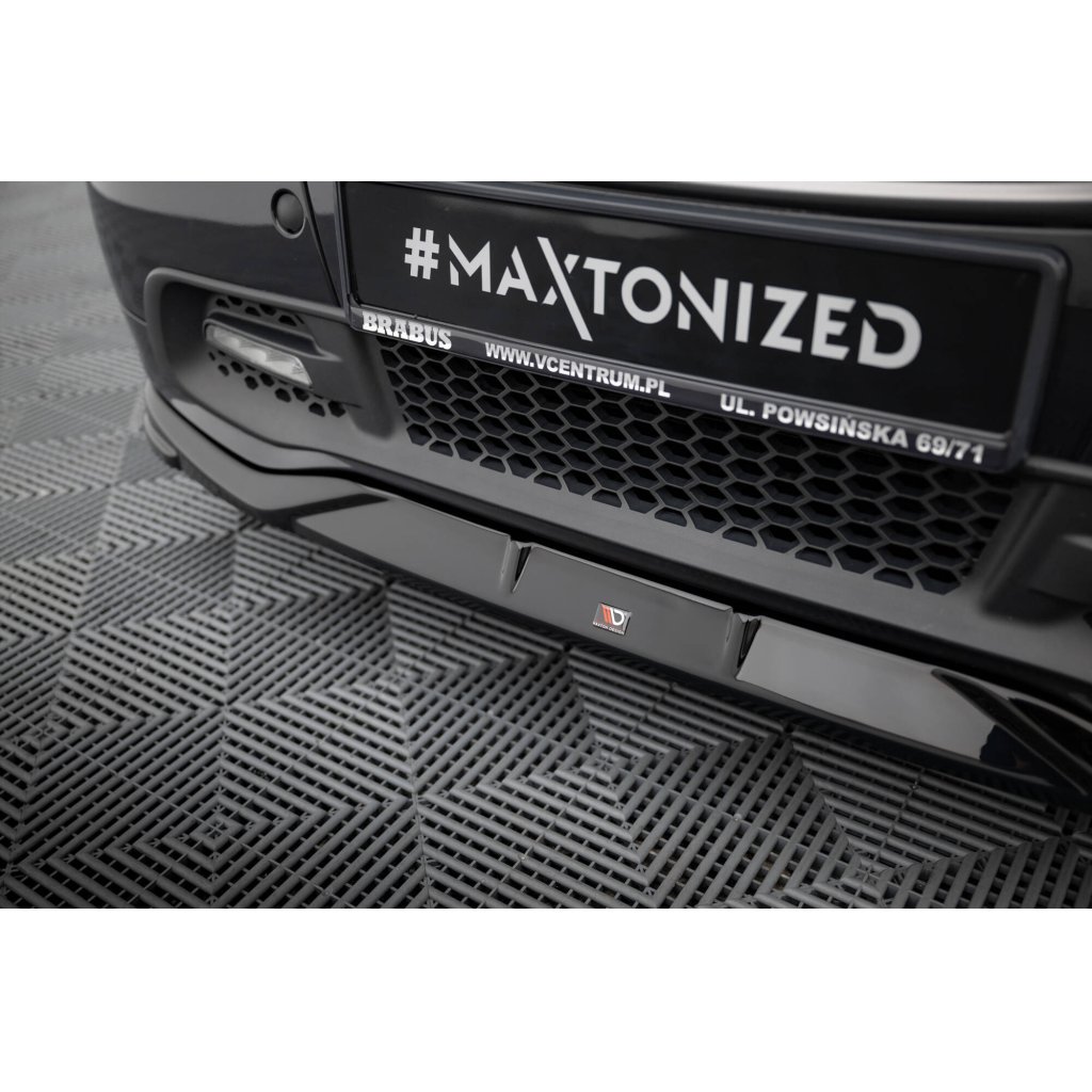 Maxton Design spoiler pod přední nárazník pro Smart Fortwo C451 Facelift, černý lesklý plast ABS, Brabus