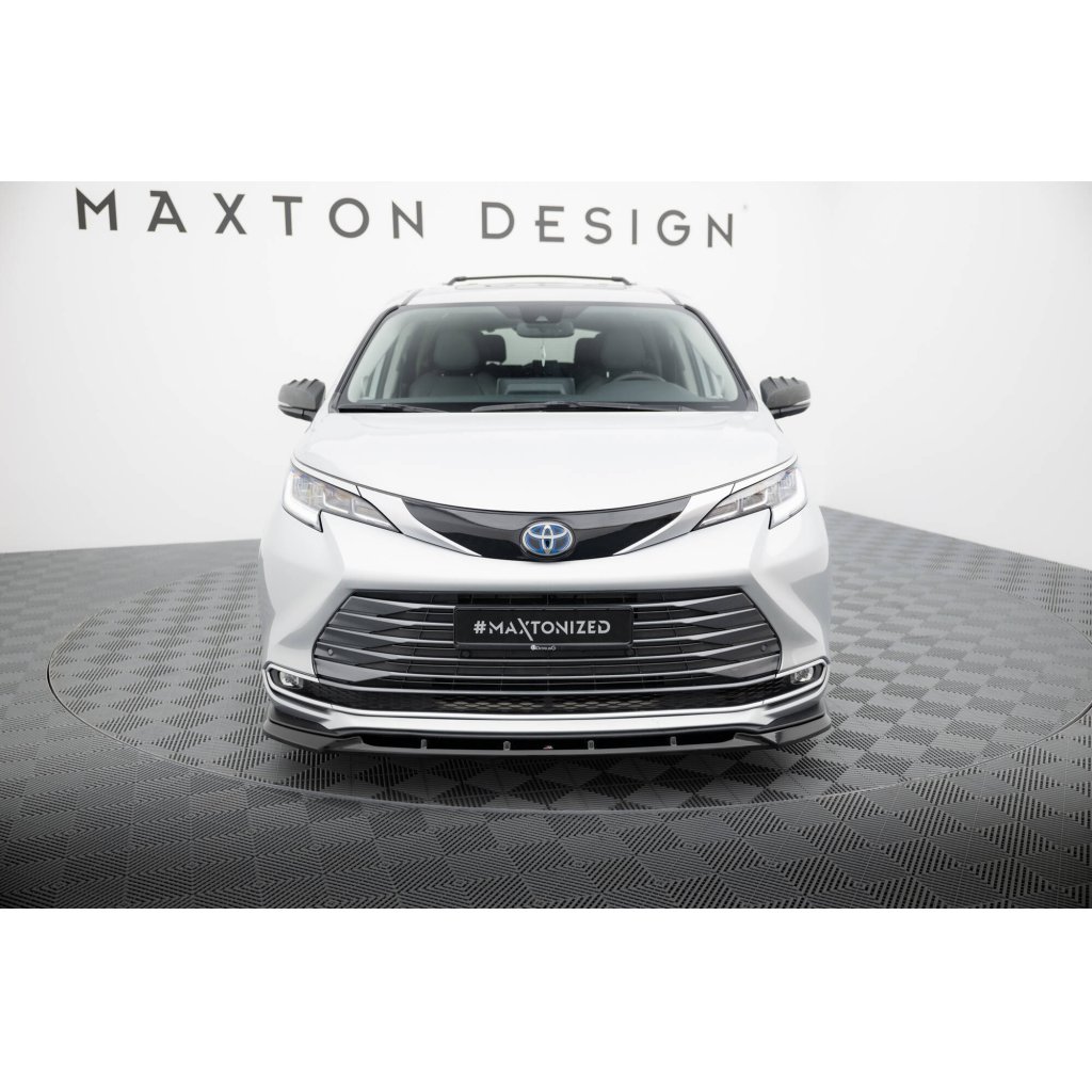 Maxton Design spoiler pod přední nárazník pro Toyota Sienna Mk4, černý lesklý plast ABS