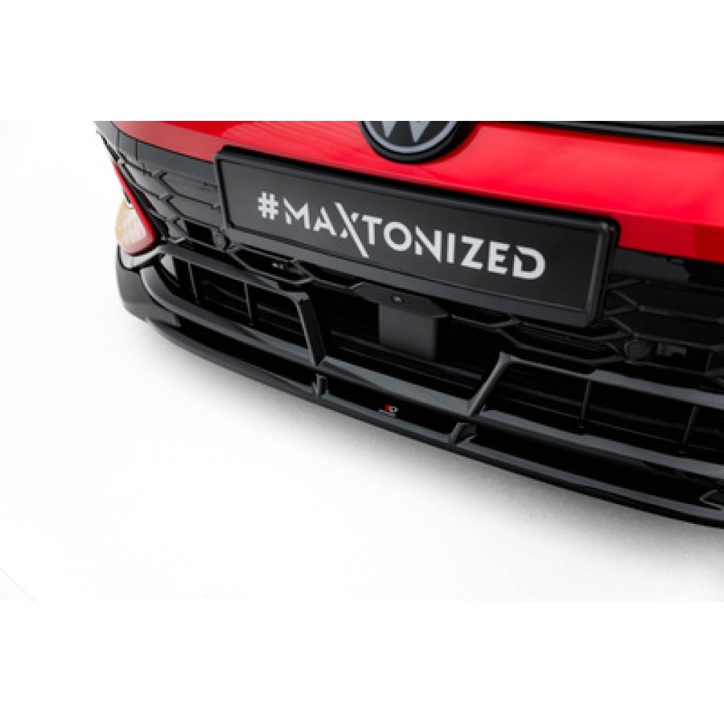 Maxton Design spoiler pod přední nárazník pro Volkswagen Golf GTI Mk8 Facelift, černý lesklý plast ABS, Clubsport