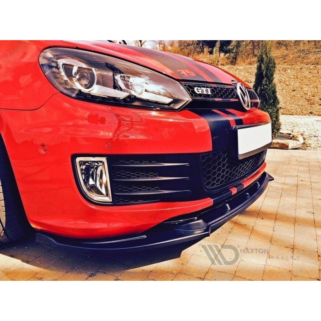 Maxton Design spoiler pod přední nárazník pro Volkswagen Golf Mk6, černý lesklý plast ABS, Edition 35