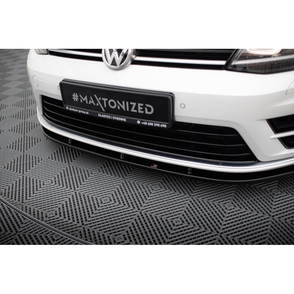 Maxton Design spoiler pod přední nárazník pro Volkswagen Golf R-Line Mk7, černý lesklý plast ABS