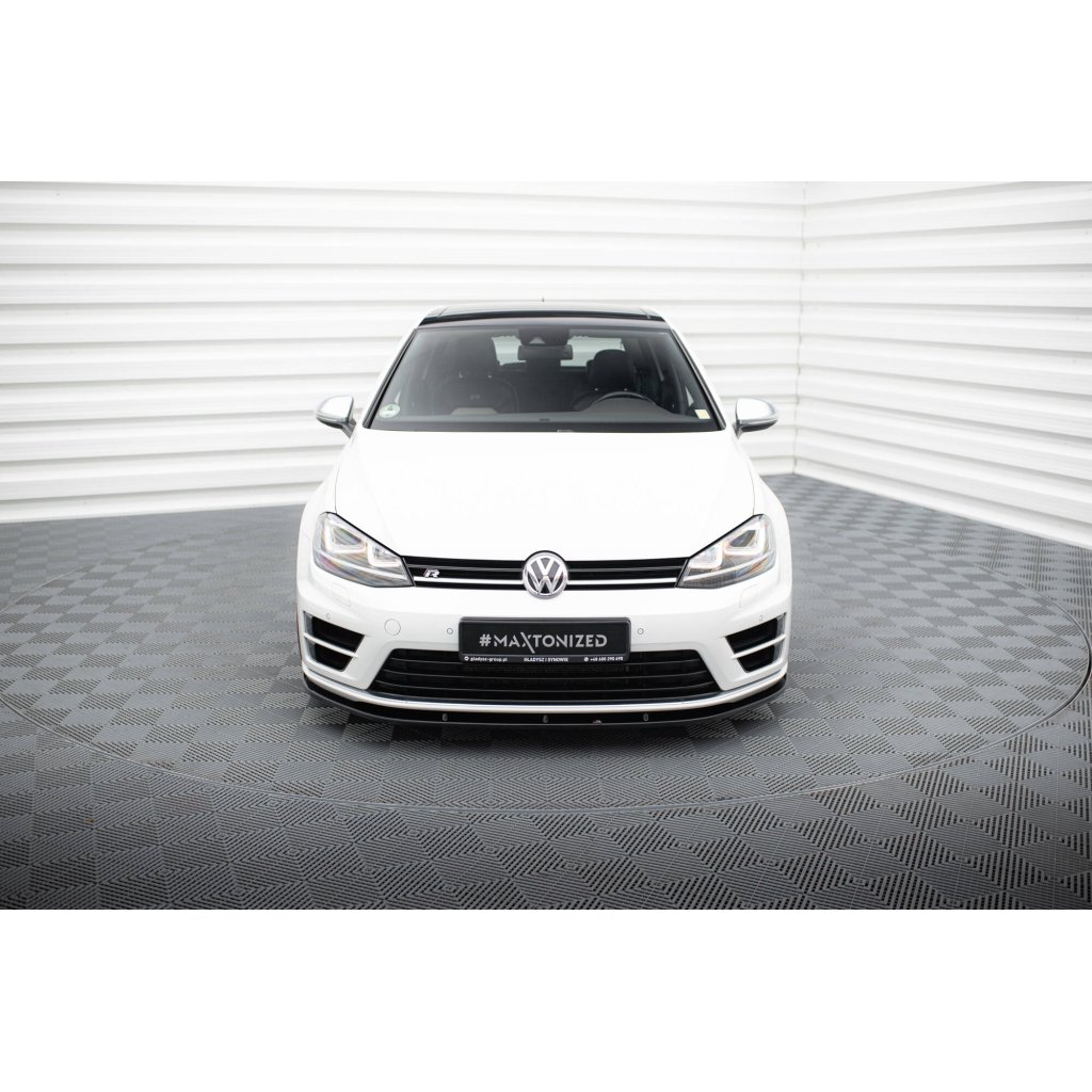 Maxton Design spoiler pod přední nárazník pro Volkswagen Golf R-Line Mk7, černý lesklý plast ABS
