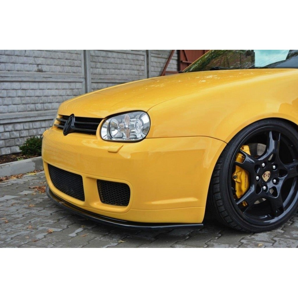 Maxton Design spoiler pod přední nárazník pro Volkswagen Golf R Mk4, černý lesklý plast ABS