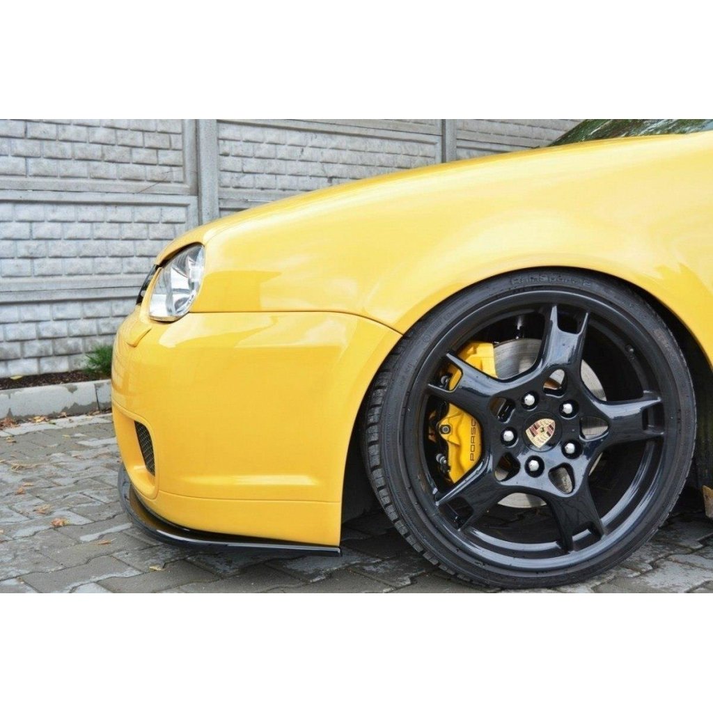 Maxton Design spoiler pod přední nárazník pro Volkswagen Golf R Mk4, černý lesklý plast ABS