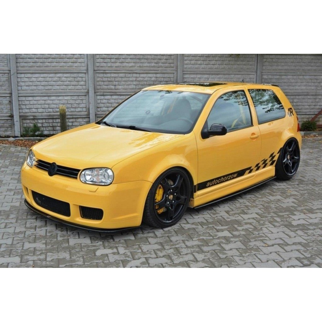 Maxton Design spoiler pod přední nárazník pro Volkswagen Golf R Mk4, černý lesklý plast ABS