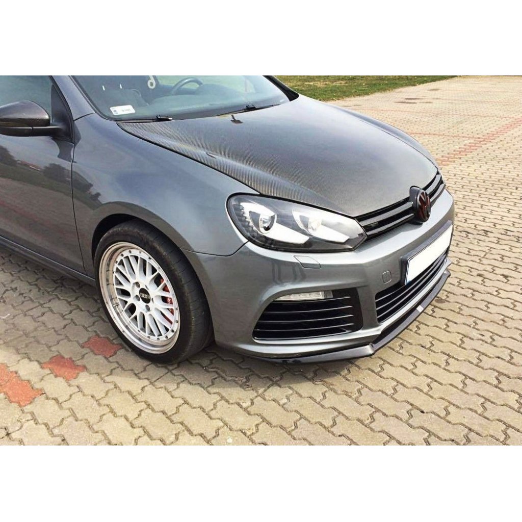Maxton Design spoiler pod přední nárazník pro Volkswagen Golf R Mk6, černý lesklý plast ABS, Cupra look