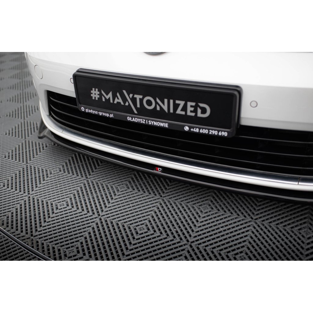 Maxton Design spoiler pod přední nárazník pro Volkswagen Golf R Mk7, černý lesklý plast ABS, ver. 2