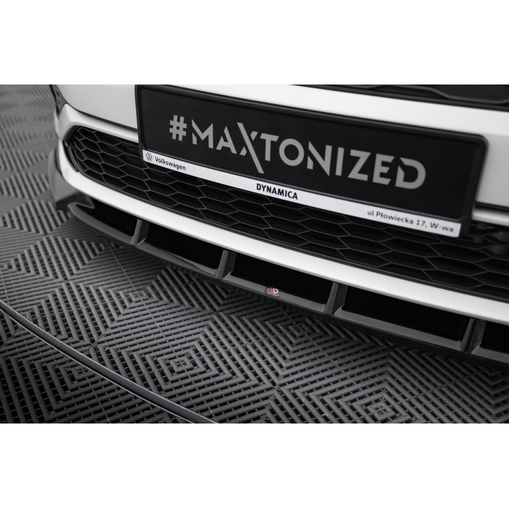 Maxton Design spoiler pod přední nárazník pro Volkswagen Jetta Mk7 GLI, černý lesklý plast ABS