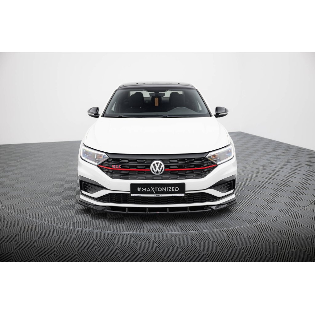 Maxton Design spoiler pod přední nárazník pro Volkswagen Jetta Mk7 GLI, černý lesklý plast ABS