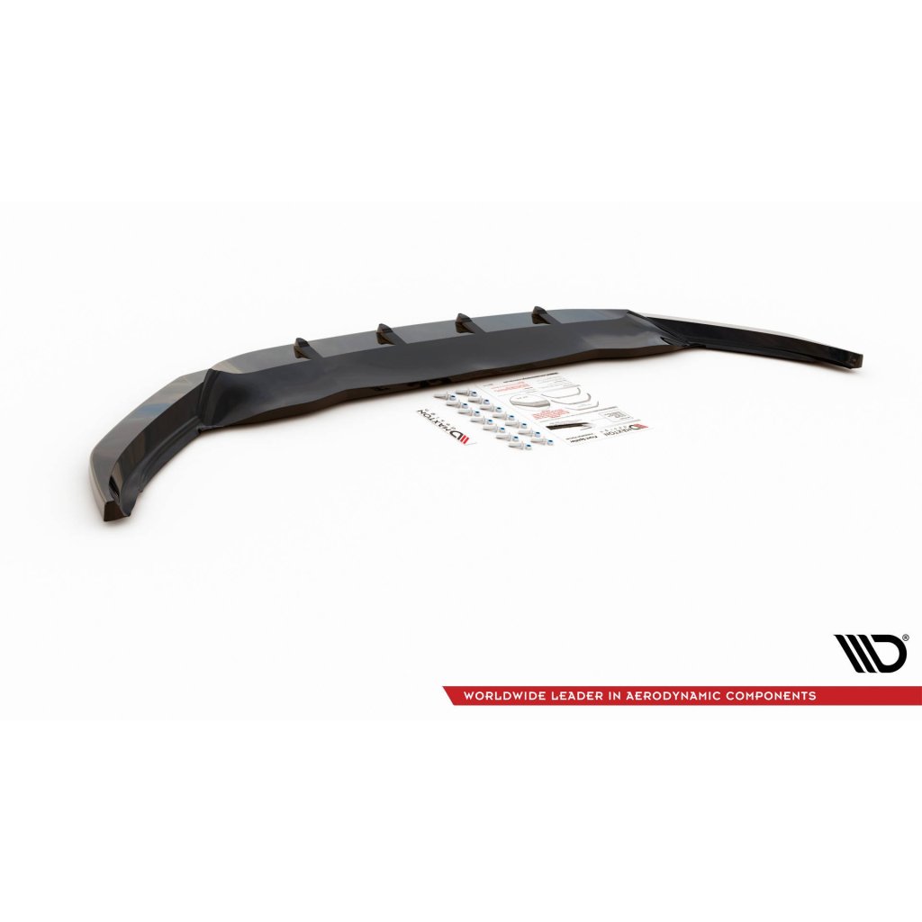 Maxton Design spoiler pod přední nárazník pro Volkswagen Passat Mk8 (B8), černý lesklý plast ABS