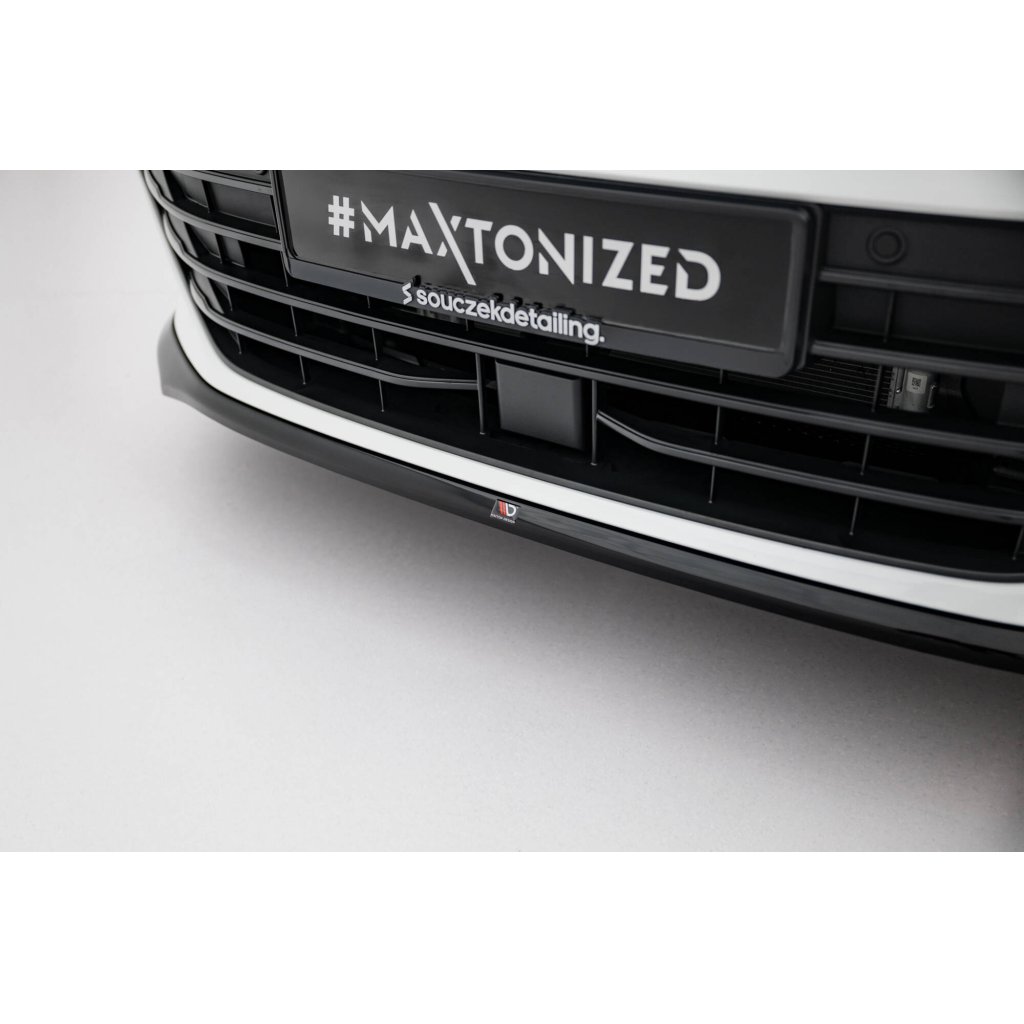 Maxton Design spoiler pod přední nárazník pro Volkswagen Passat Mk9 (B9), černý lesklý plast ABS